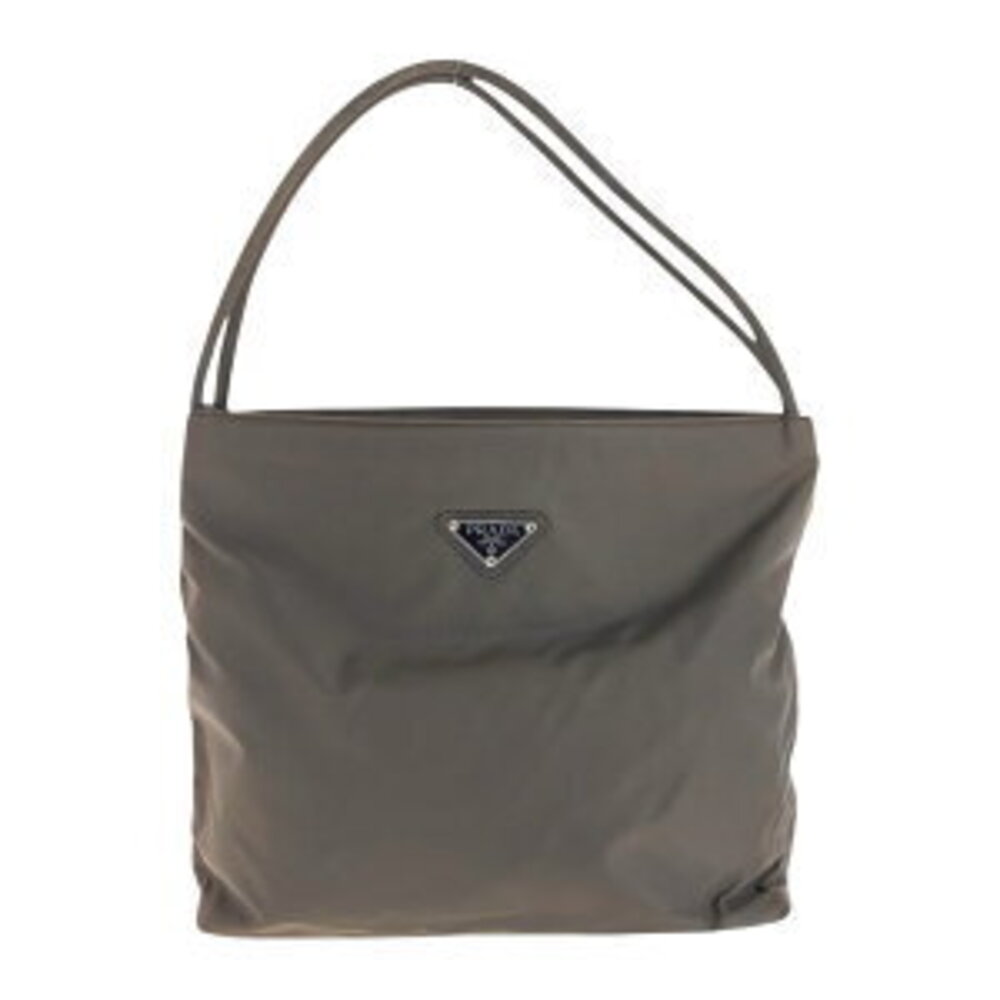 Prada Nylon Plate Logo Tessuto Brown Bag Shoulder Triangle - Picture 10 of 10
